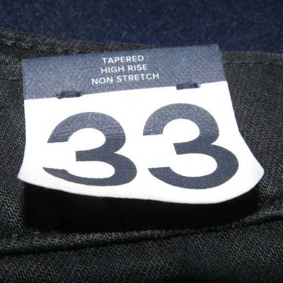NWT GAP DENIM Mom Jean High Rise Tapered Non-Stretch Black Jeans Size 33/16 - Picture 6 of 6